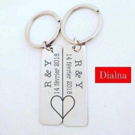 Pack 2 Porte clés personnalisé avec logo ou texte de votre choix – Gifts et Decor Maroc