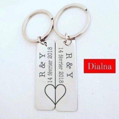 Pack 2 Porte clés personnalisé avec logo ou texte de votre choix – Gifts et Decor Maroc