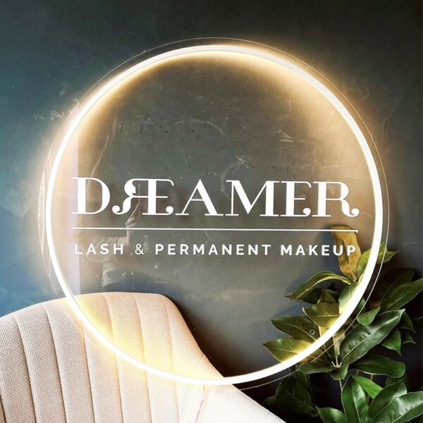 Logo lumineux LED Maroc – Enseigne circulaire personnalisée pour boutique, salon ou entreprise