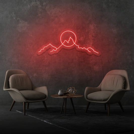 Montagne-rouge-Enseigne-au-neon-LED-Neon-LED-Maroc-OPLADESIGN6 Enseigne Néon LED Mountain LED neon sign - Neon LED Maroc – Gift et Decor Maroc