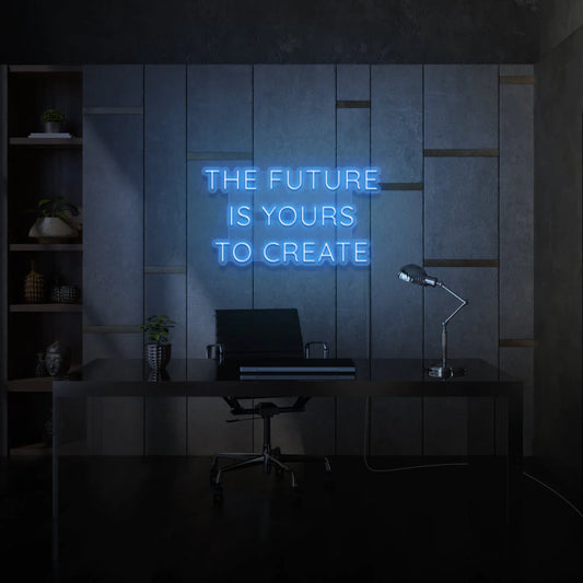 The-future-is-yours-to-create-Enseigne-bleu-Neon-au-Maroc-OPLADESIGN Enseigne Néon LED The future is yours to create - Neon sign in Morocco – Gift et Decor Maroc
