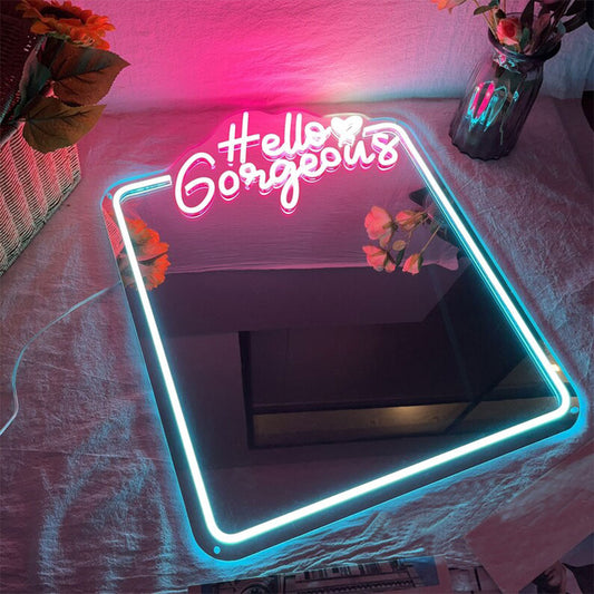neon-maroc.neon-led-Maroc-2 Enseigne Néon LED Hello Gorgeous Mirror - LED Neon Mirror - Neon Led in Morocco – Gift et Decor Maroc