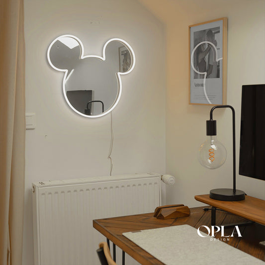 Enseigne Néon LED "Mickey Silver Mirror" Neon Mirror Morocco - Neon Led in Morocco – Gift et Decor Maroc