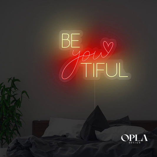 Enseigne Néon LED "BE YOU TIFUL" Neon Morocco - Neon Led in Morocco – Gift et Decor Maroc