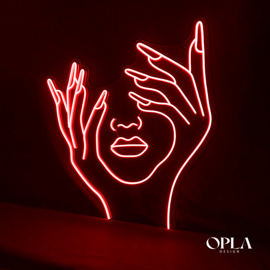 Enseigne Néon LED "Hold Face" Neon Beauty Morocco - Neon Led in Morocco – Gift et Decor Maroc